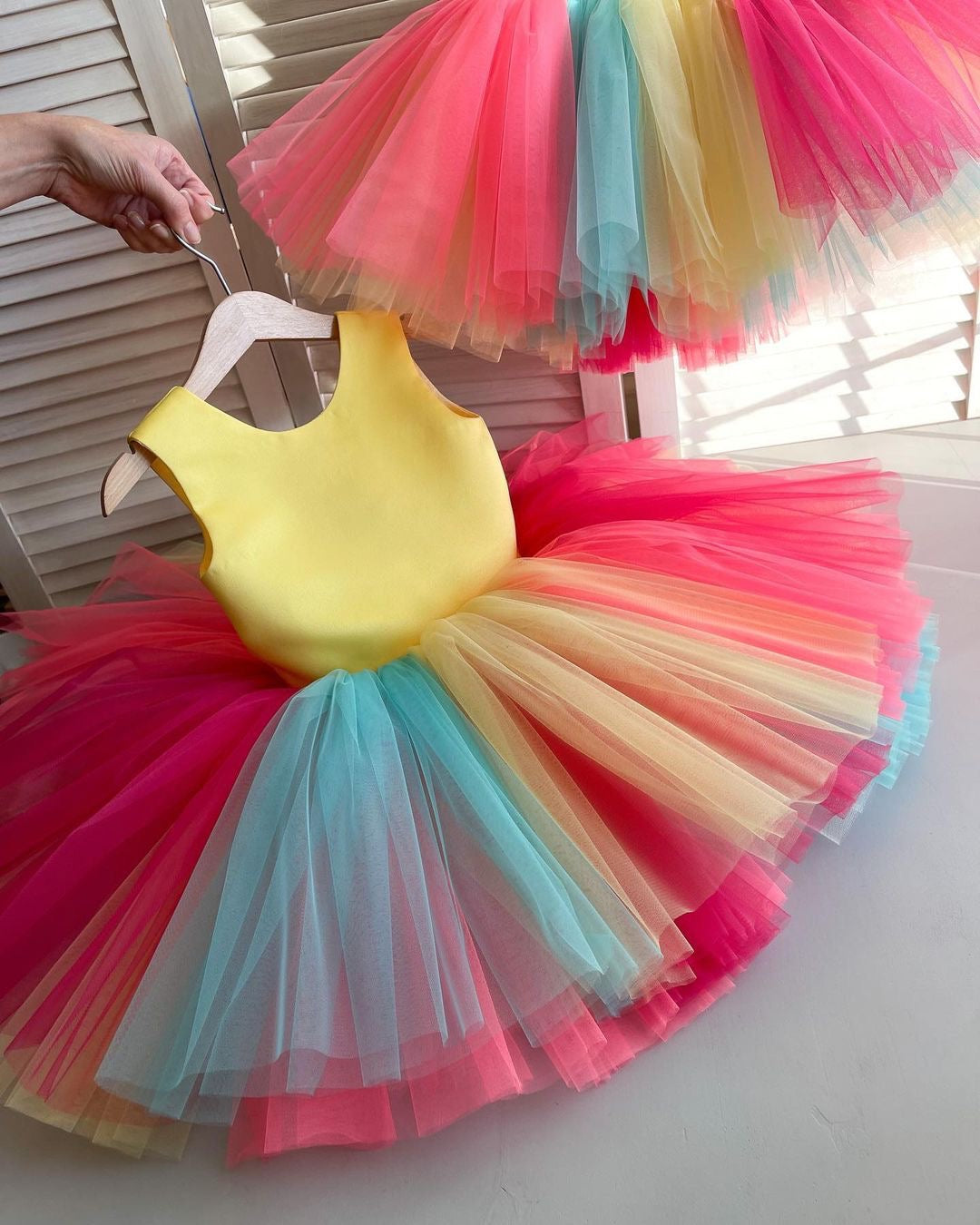 Vibrant Layered Frilled Baby Dress