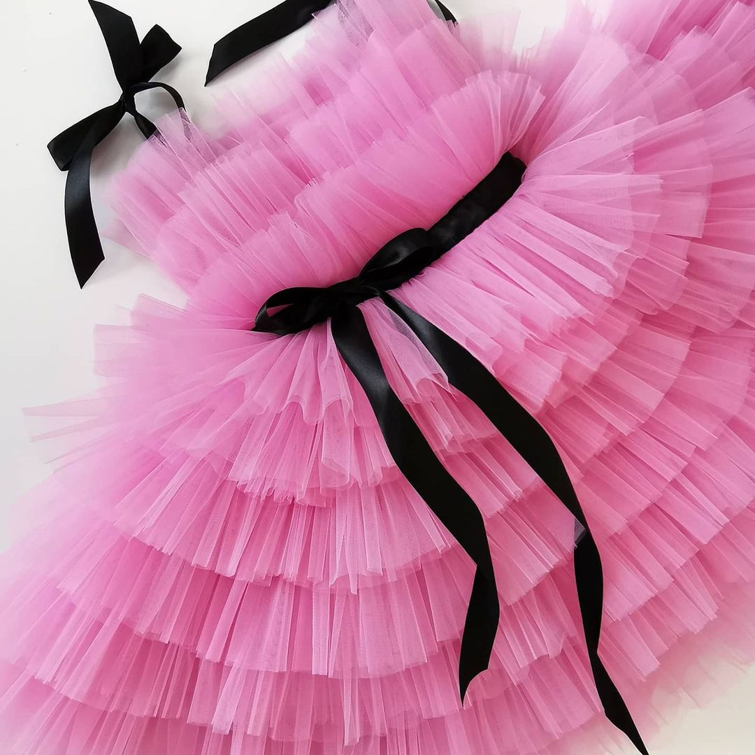 Amazing pink flairs baby dress