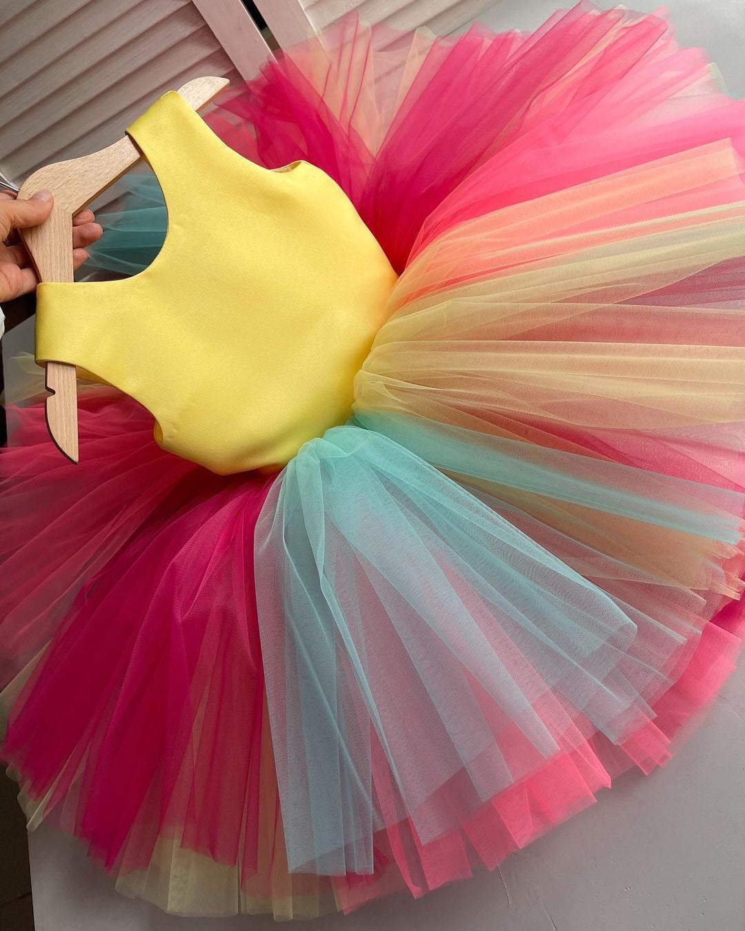 Vibrant Layered Frilled Baby Dress