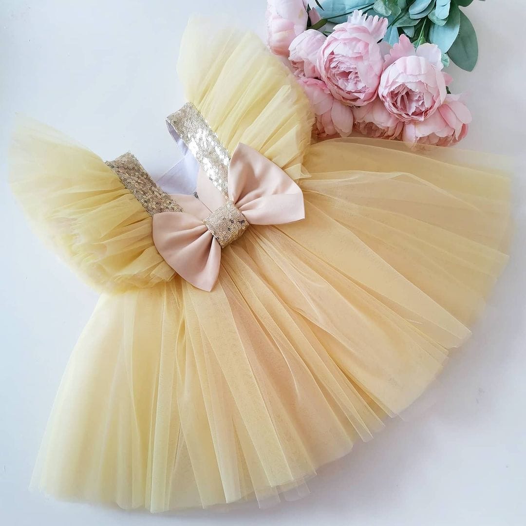 Charming Two-Toned Frill Sleeve Dress