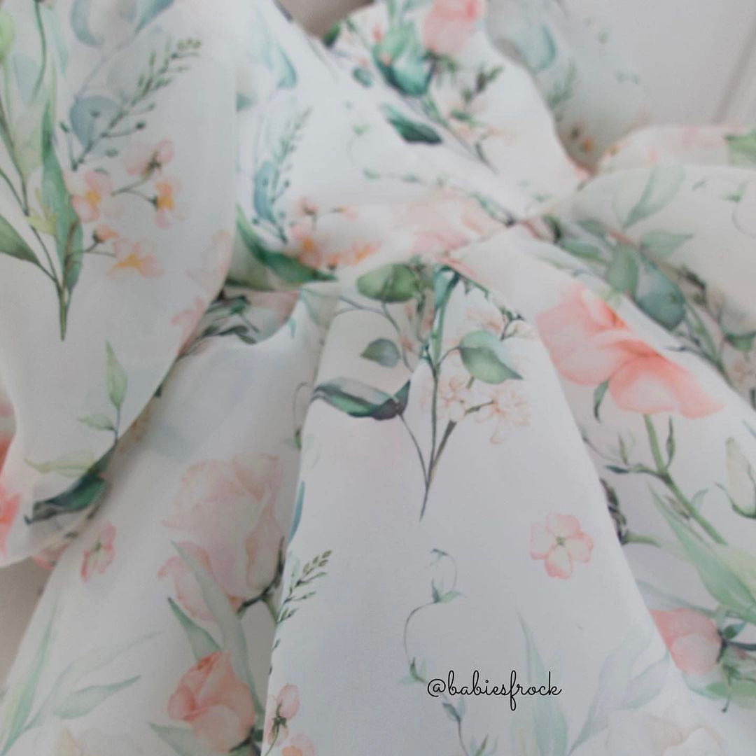 Organza Flower-Printed Dress