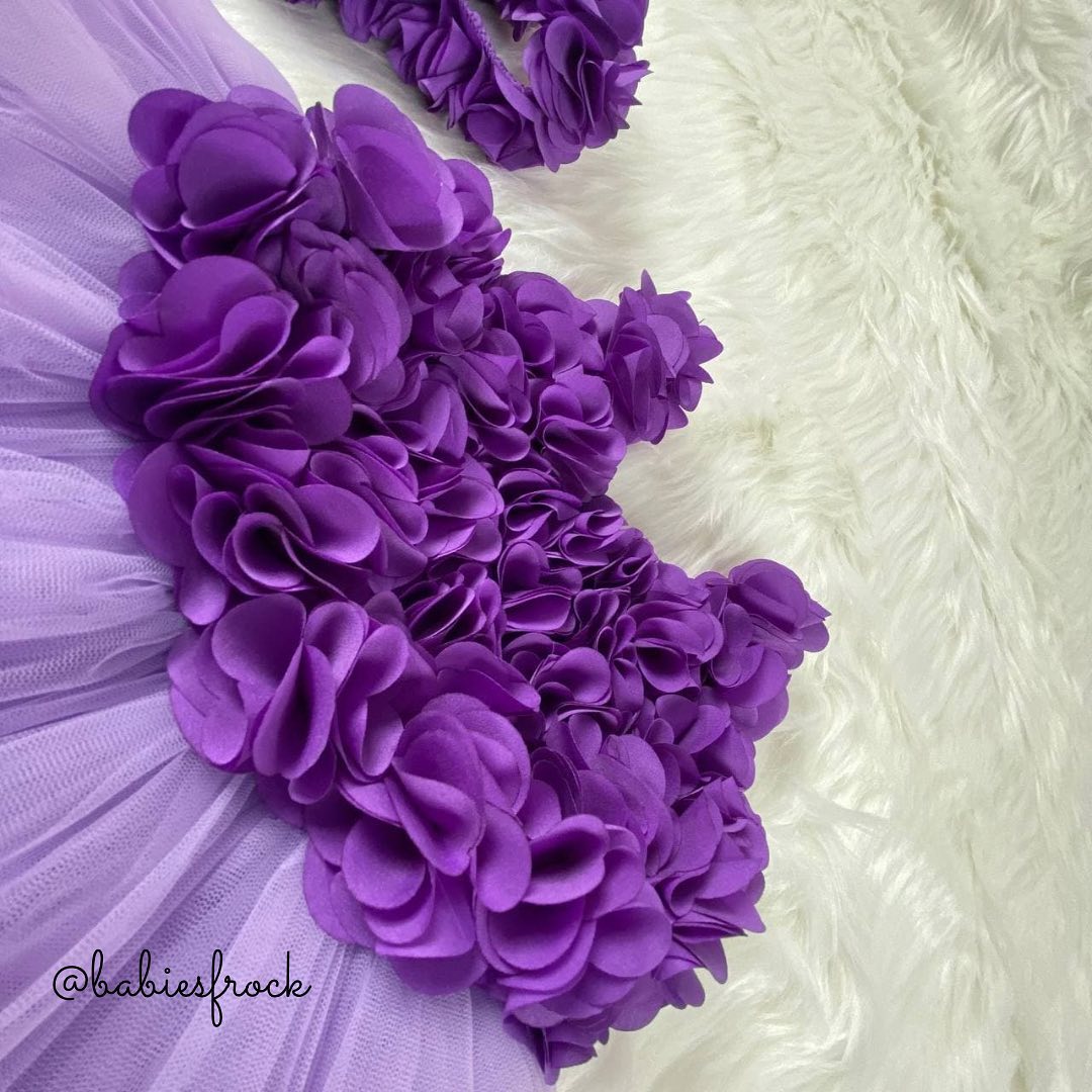 Flowery Purple Baby Dress