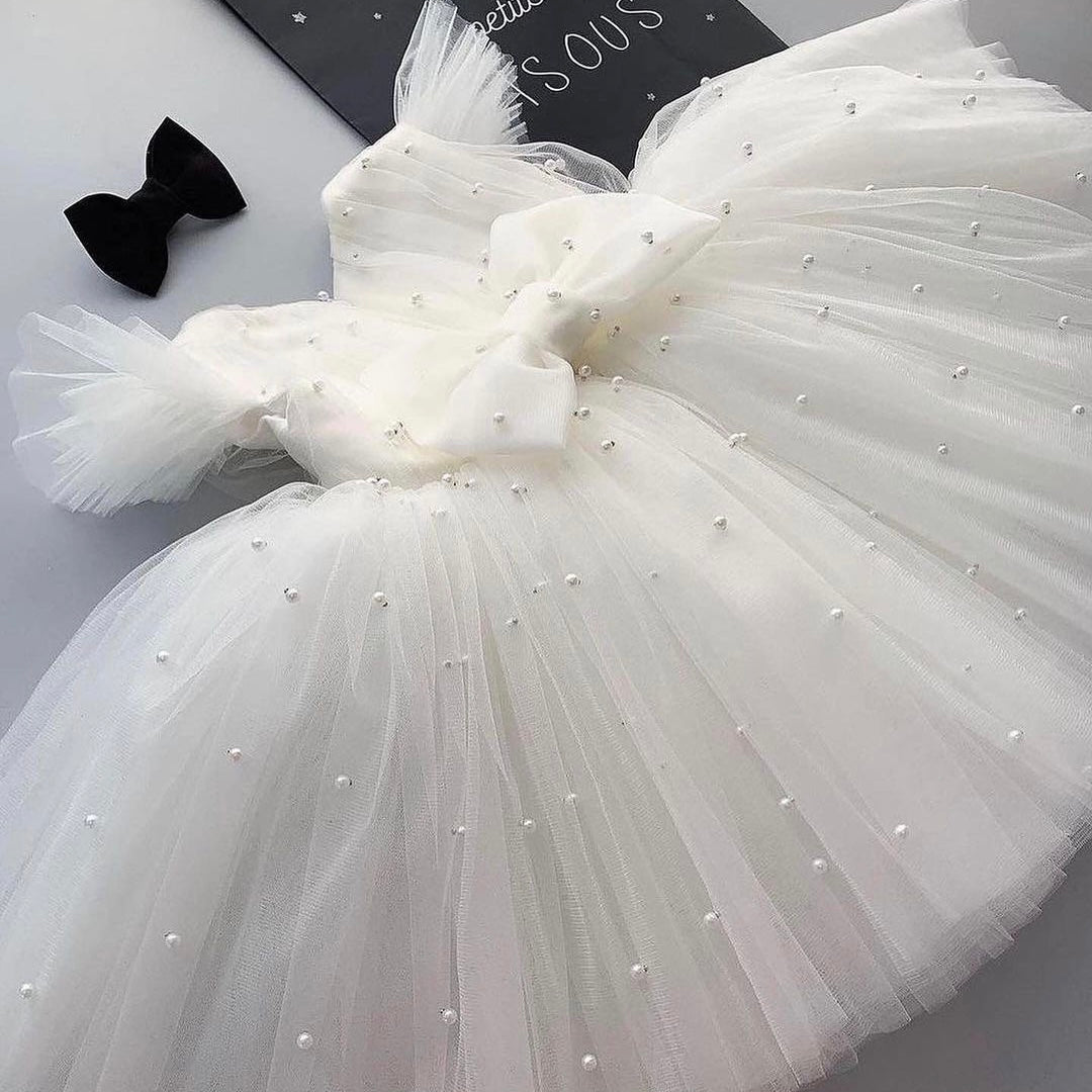 Cherubic Charm White Baby Dress