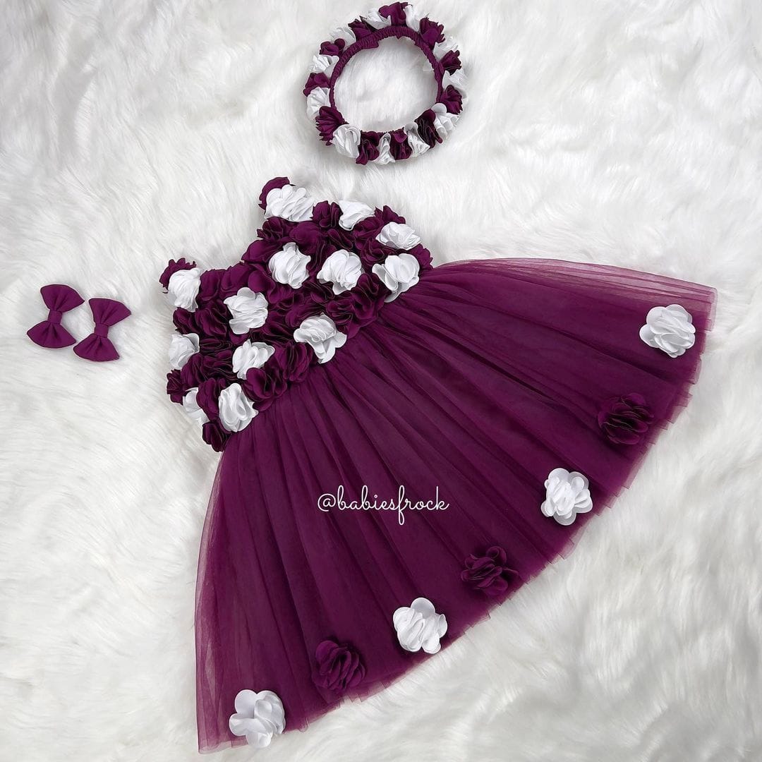 Beautiful grape birthday baby dress